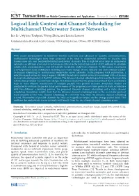 Logical Link Control and Channel Scheduling for Multichannel Underwater Sensor Networks