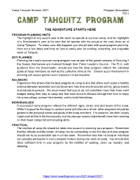 Program Description PD-1 CAMP TAHQUITZ PROGRAM