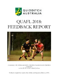 Quafl 2018: Feedback Report
