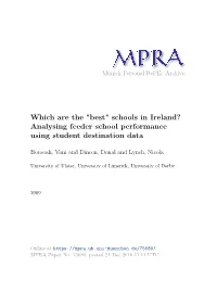 Schools in Ireland? Analysing Feeder School Performance Using Student Destination Data