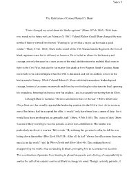 Yancy 1 the Idolization of Colonel Robert G. Shaw