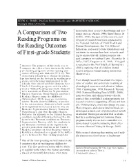 A Comparison of Two Reading Programs on the Reading Outcomes of First-Grade Students