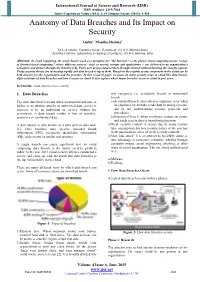 Anatomy of Data Breaches and Its Impact on Security