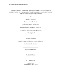 Better for Whom? Present and Prospective Camden Resident Perspectives’ on State-Mandated Renaissance Charter Schools and Recent Camden Development