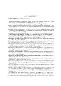 (Cf. 1.Common Semitic) a Bibliography of Ugaritic