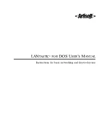 Lantastic® for Dos User's Manual