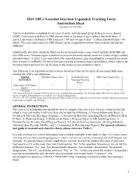 Neonatal Sepsis Expanded Tracking Form Instructions