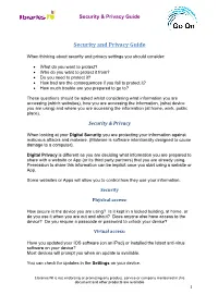 Online Security and Privacy