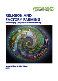 RELIGION and FACTORY FARMING a Briefing by Compassion in World Farming