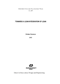 Towards a Lean Integration of Lean
