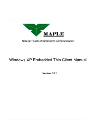 Windows XP Embedded Thin Client Manual