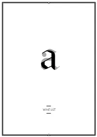 Wine List Contents