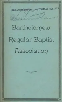 Ew Regular Baptist Associatio17 MINUTES of the Seventieth Annual Session of the Bartholomew Regular Baptist Association