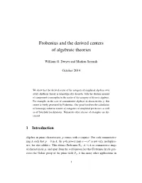 Frobenius and the Derived Centers of Algebraic Theories