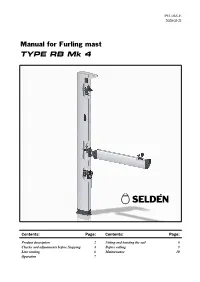Manual for Furling Mast TYPE RB Mk 4