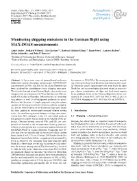 Monitoring Shipping Emissions in the German Bight Using MAX-DOAS Measurements