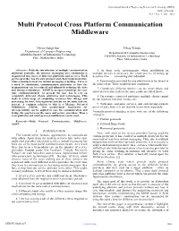 Multi Protocol Cross Platform Communication Middleware