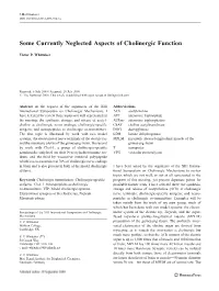 Some Currently Neglected Aspects of Cholinergic Function