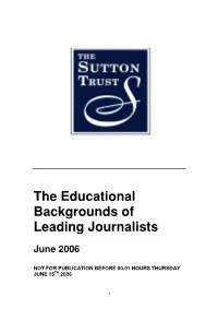 The Educational Backgrounds of Leading Journalists