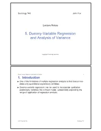 5. Dummy-Variable Regression and Analysis of Variance