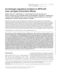 An Etiologic Regulatory Mutation in IRF6 with Loss- and Gain-Of-Function Effects