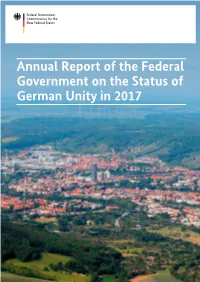 Annual Report of the Federal Government on the Status of German Unity in 2017 Publishing Details