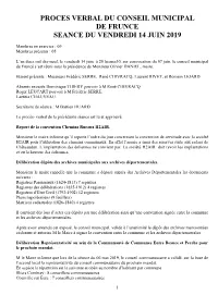 Compte – Rendu Du Conseil Municipal