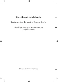 Edward Shils and the Intellectuals