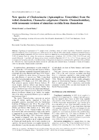 New Species of Choleoeimeria (Apicomplexa: Eimeriidae) from The