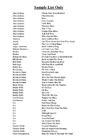 Sample List Only