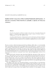 Studies in the Compositae of the Arabian Peninsula and Socotra – 3