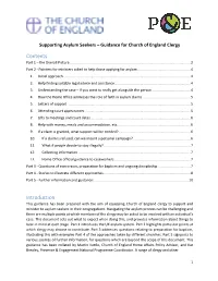 Supporting Asylum Seekers – Guidance for Church of England Clergy