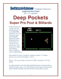 Deep Pockets Super Pro Pool & Billiards