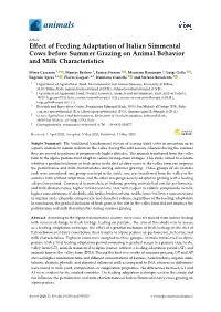 Effect of Feeding Adaptation of Italian Simmental Cows Before Summer
