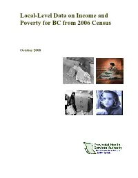 Local-Level Data on Income and Poverty for BC from 2006 Census