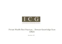 Private Wealth Best Practices – Domain Knowledge Scan (DKS)