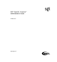 SGI® Opengl Vizserver™ Administrator's Guide