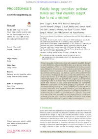 Variably Hungry Caterpillars: Predictive Models and Foliar Chemistry Suggest How to Eat a Rainforest