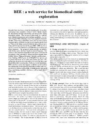 BEE : a Web Service for Biomedical Entity Exploration