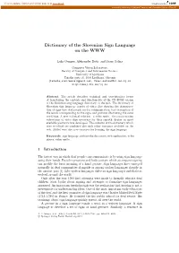 Dictionary of the Slovenian Sign Language on the WWW