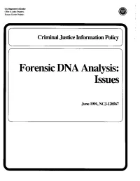 Forensic DNA Analysis: Issues
