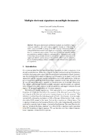 Multiple Electronic Signatures on Multiple Documents