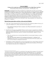 Petitions for Reconsideration of Part 95 Personal Radio Services Rules Report and Order Memorandum Opinion and Order on Reconsideration – WT Docket No