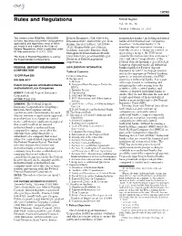 Rules and Regulations Federal Register Vol