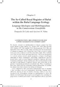 The So-Called Royal Register of Bafut Within the Bafut Language Ecology