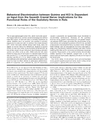 Behavioral Discrimination Between Quinine