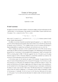 Crowns in Finite Groups