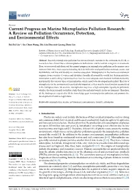 Current Progress on Marine Microplastics Pollution Research: a Review on Pollution Occurrence, Detection, and Environmental Effects
