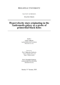 Hypervelocity Stars Originating in the Andromeda Galaxy As a Probe of Primordial Black Holes