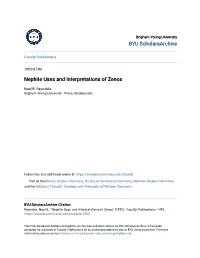 Nephite Uses and Interpretations of Zenos